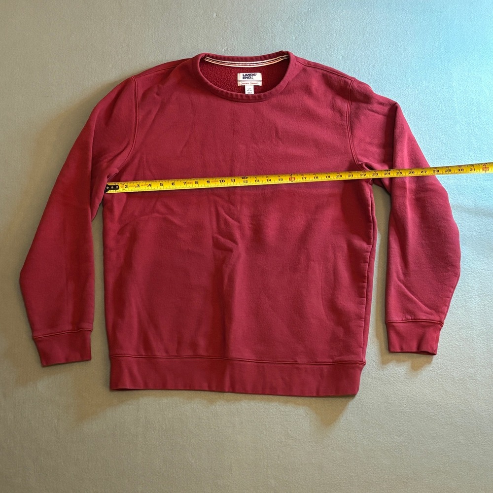Lands End Serious Sweats Red Crewneck Sweatshirt Mens Large Tall L/T 42-44 - Picture 5 of 6